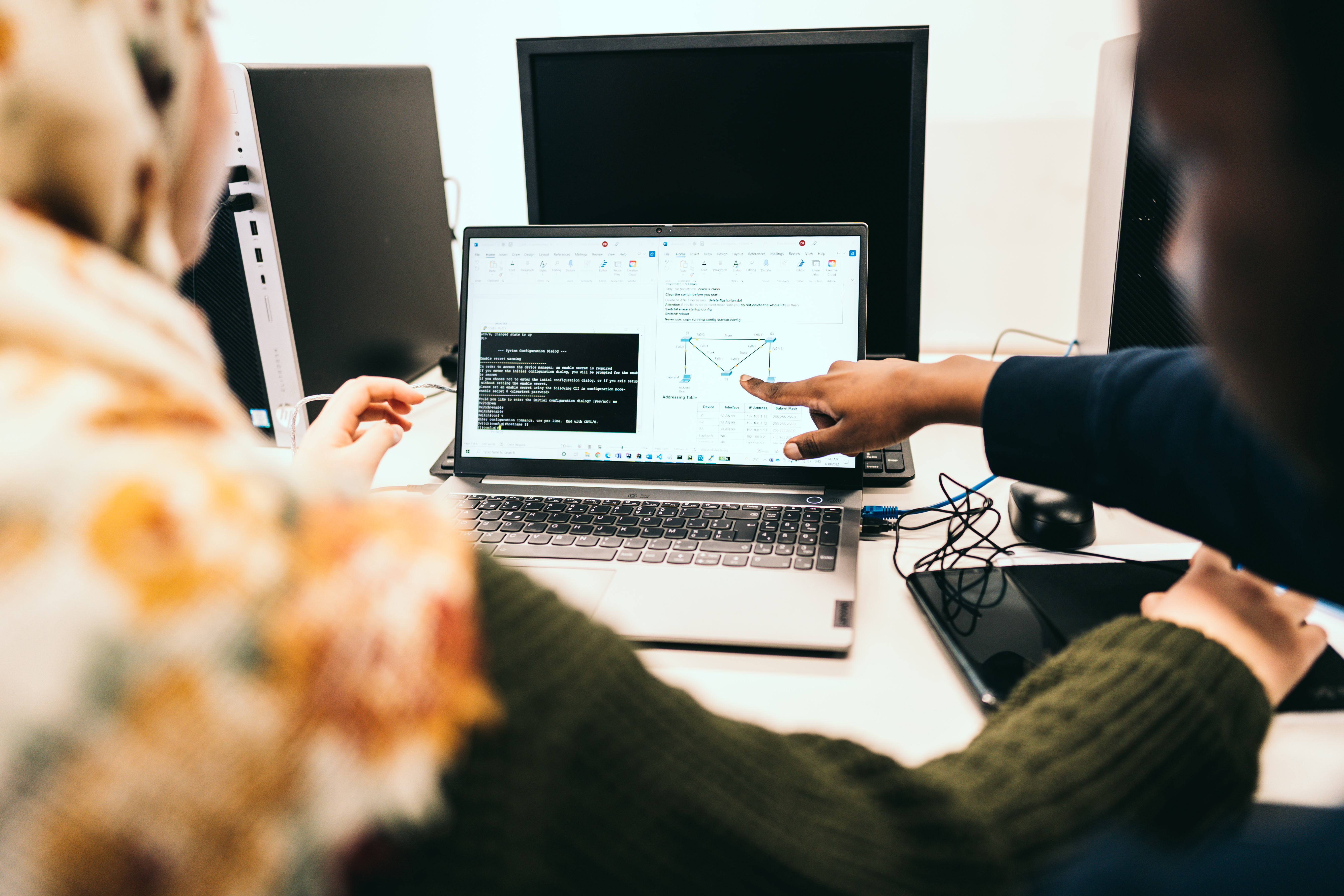 Laptop and a student